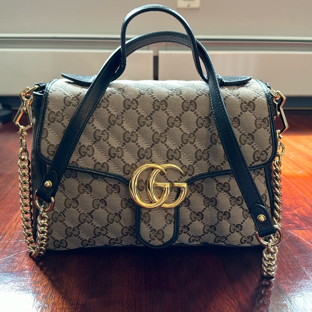 Monogram Matelasse GG Marmont Top Handle Shoulder Bag